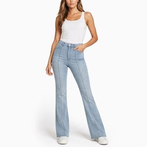 Levis 725 High Rise Bootcut Jeans Womens Sz 32x32 Front Seam Flare Stretch Denim